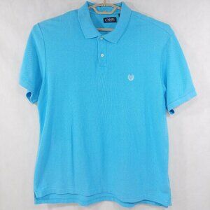 Chaps Blue Soft Pique Mesh Cotton Short Sleeve Golf Polo Shirt Mens XXL